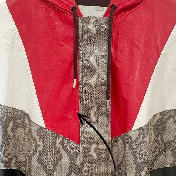 ♦️SOLD♦️MSGM Snakeskin Colorblock Faux Leather Jacket - Picture 8 of 15